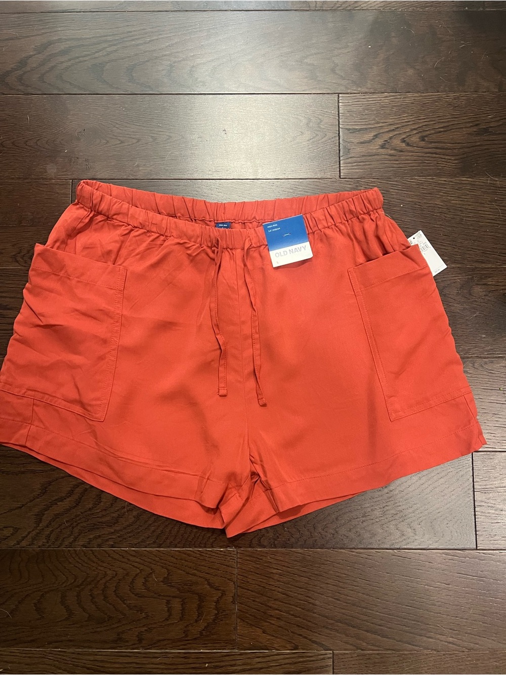 Old Navy Women's Orange Elastic Waist Pocket Shorts